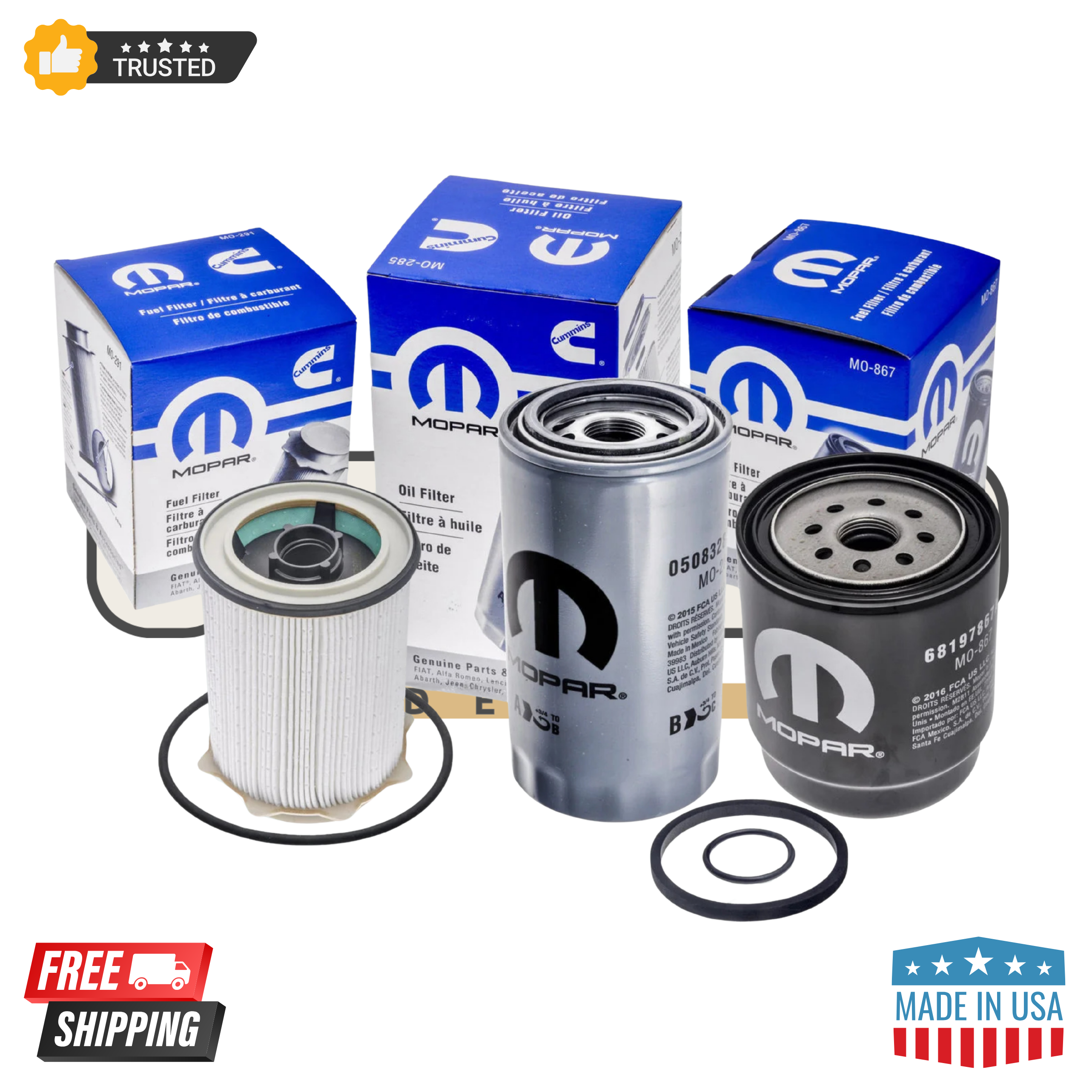Mopar 2013-2018 Dodge RAM 2500-5500 6.7L Cummins Oil Fuel Filter Kit OEM