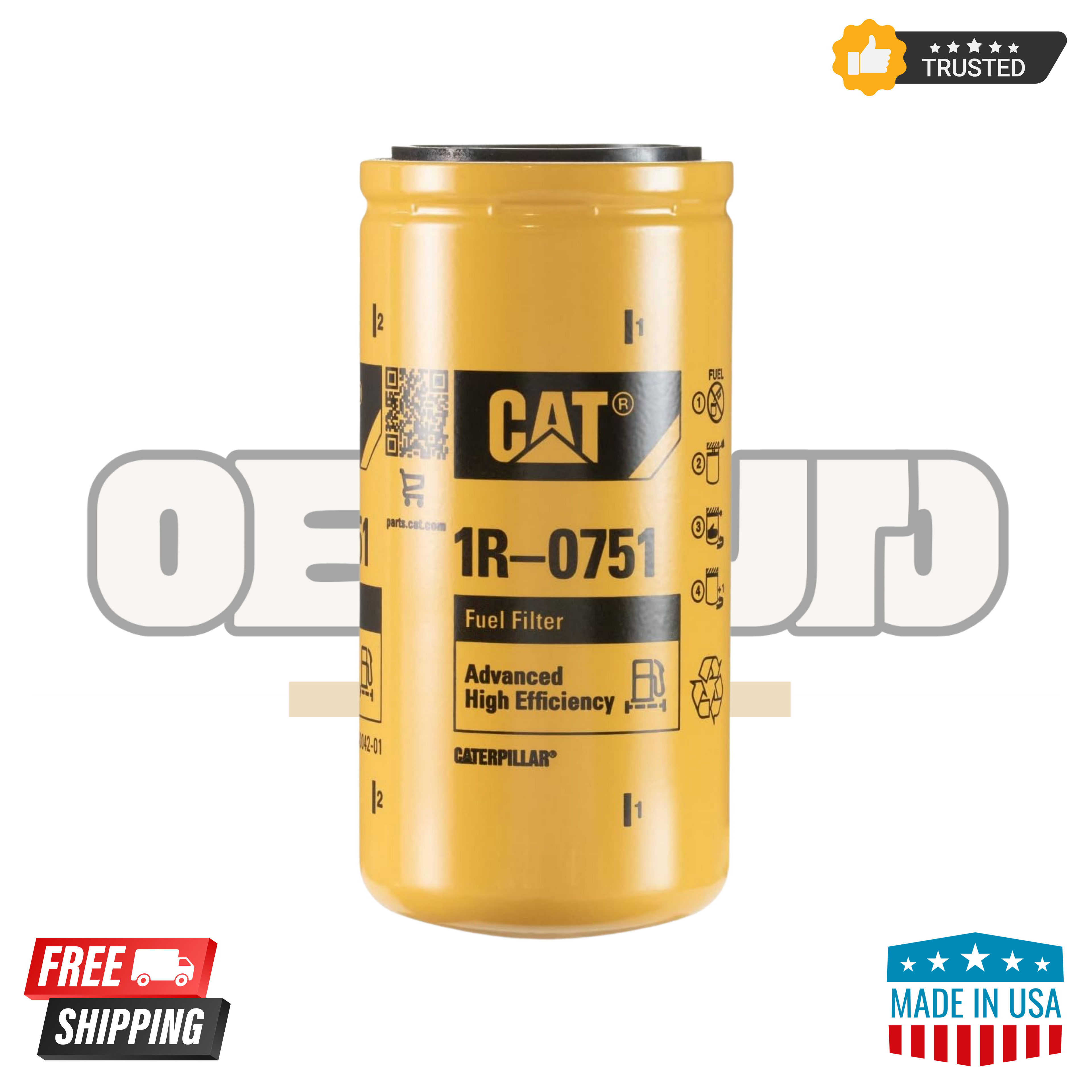 Caterpillar 1R-0751 Fuel Filter | Genuine CAT Diesel Engine Filter