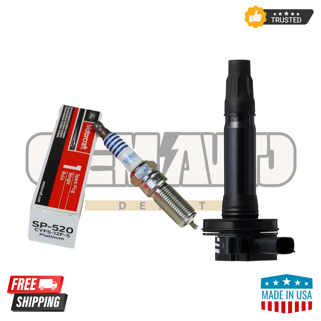 Motorcraft DG520 Ignition Coils & SP520 Spark Plugs – Set of 6 | OEM Ford Replacement