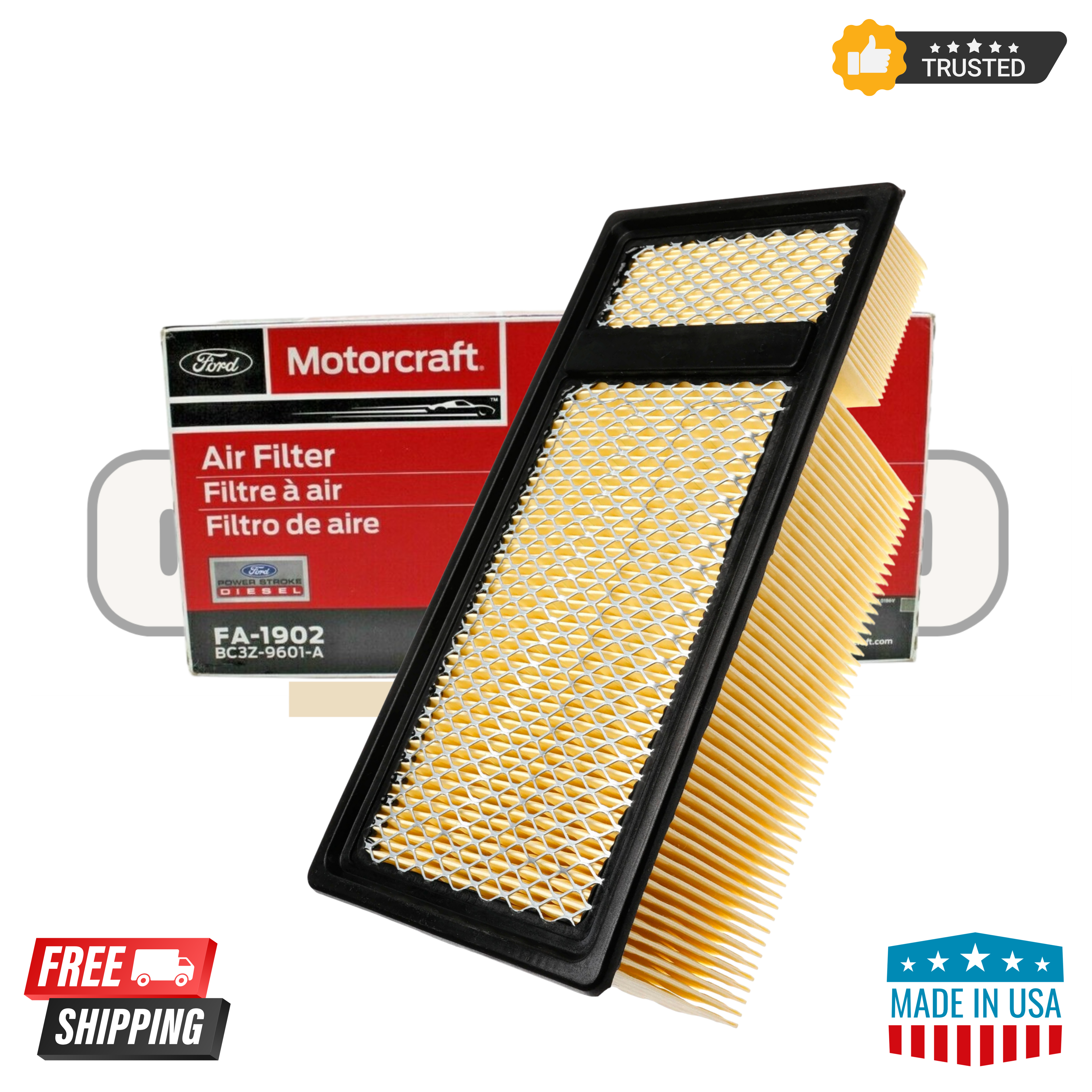 Motorcraft FA-1902 Engine Air Filter – Genuine OEM Replacement for Ford Vehicles