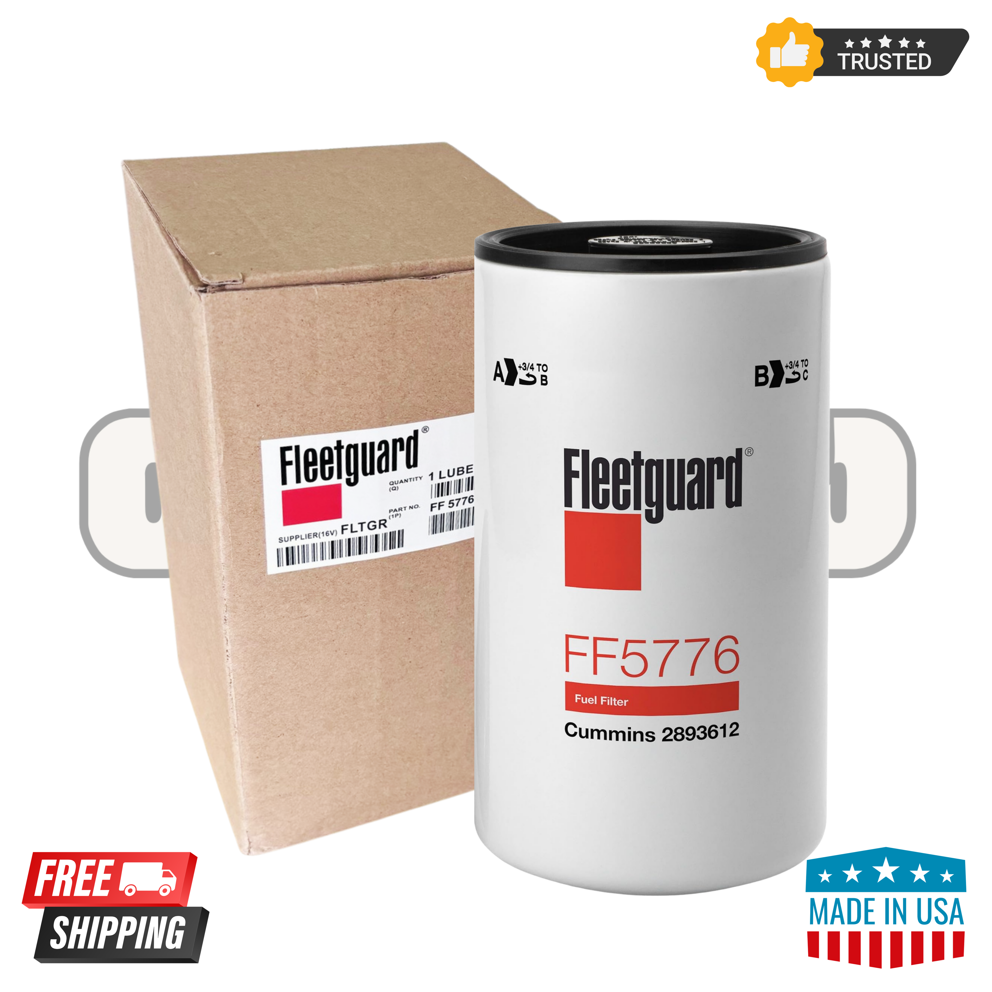 Fleetguard FF5776 Fuel Filter OEM quality Pack of 6