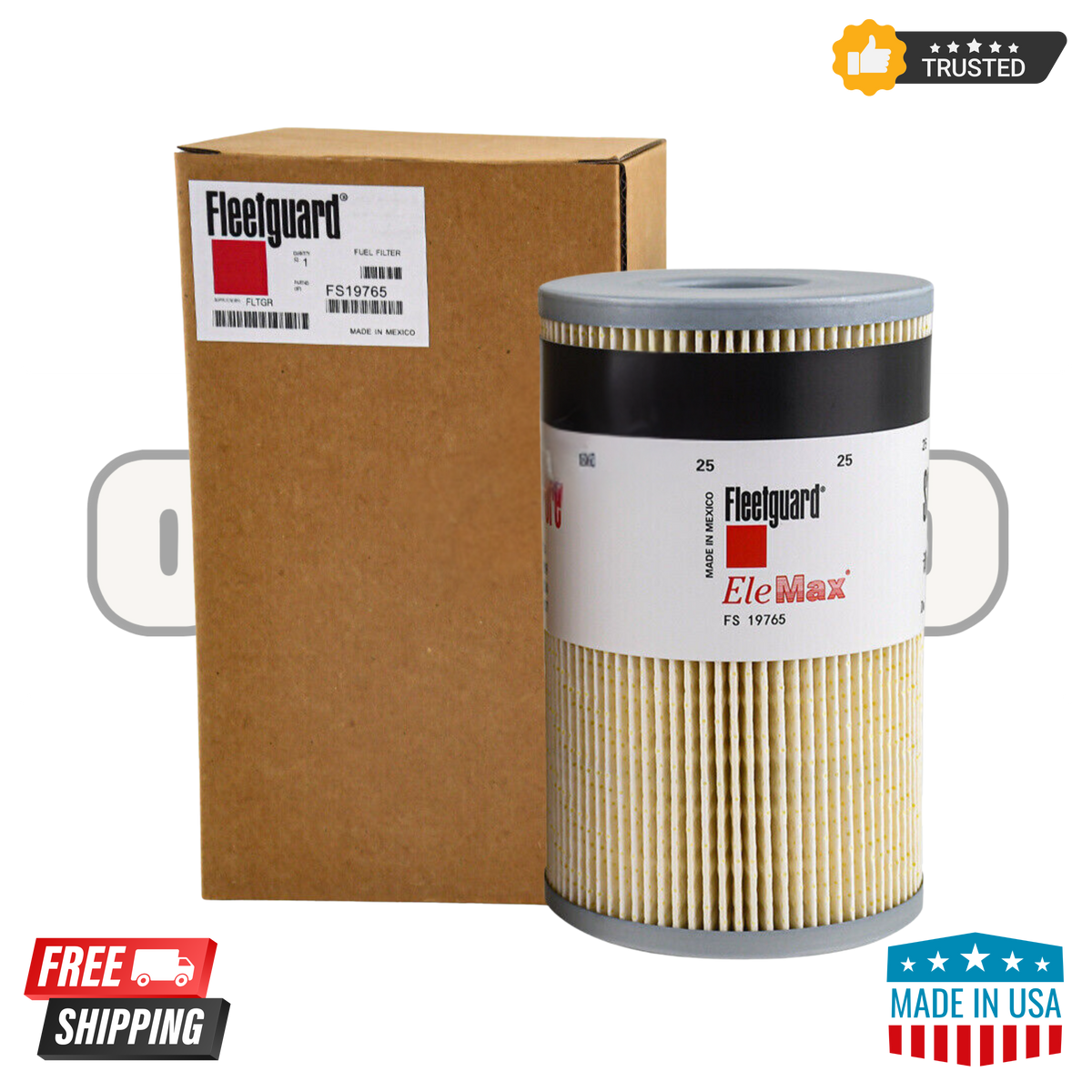 Fleetguard FS19765 Fuel/Water Separator Filter – Pack of 6