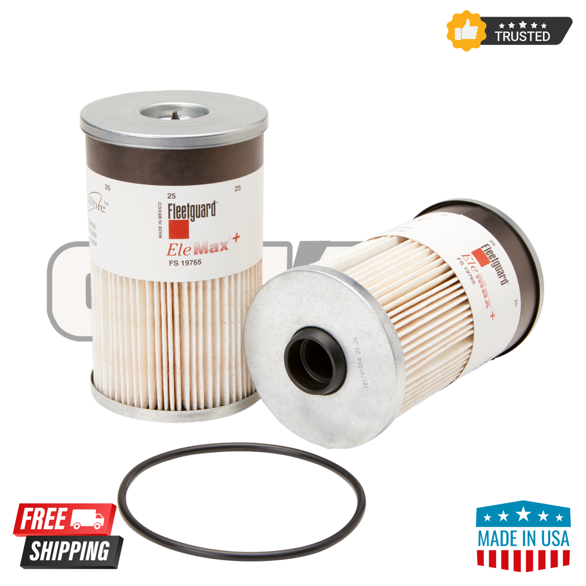 Fleetguard FS19765 Fuel/Water Separator Filter – Pack of 6