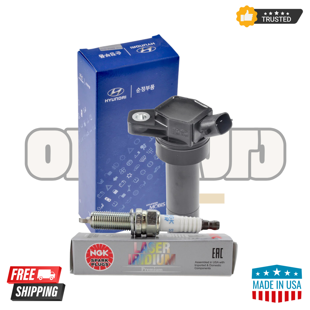 Hyundai 27300-2E000 Ignition Coils & NGK 9723 Spark Plugs – Set of 4 | OEM Replacement Kit