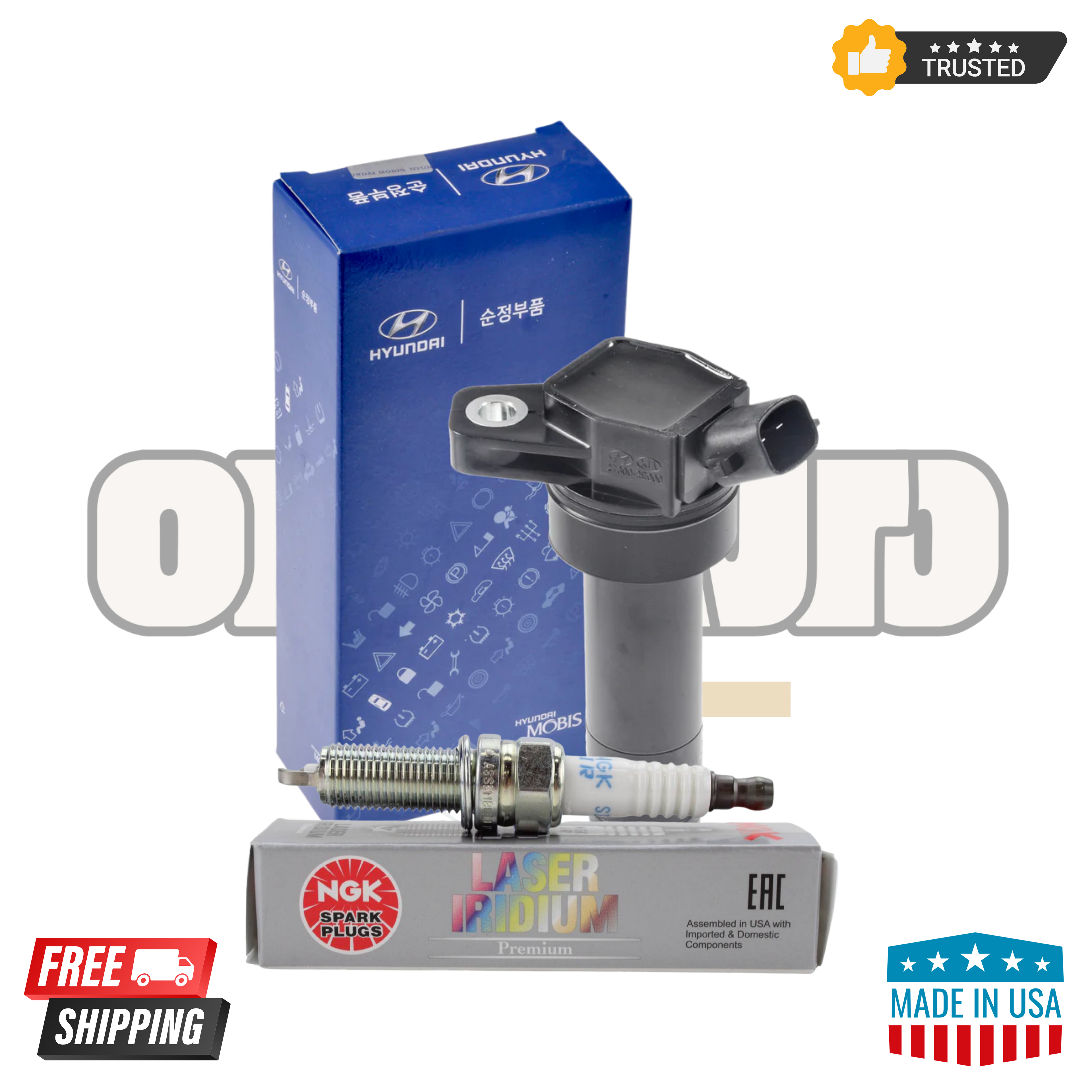 Hyundai 27300-2E000 Ignition Coils & NGK 9723 Spark Plugs – Set of 4 | OEM Replacement Kit