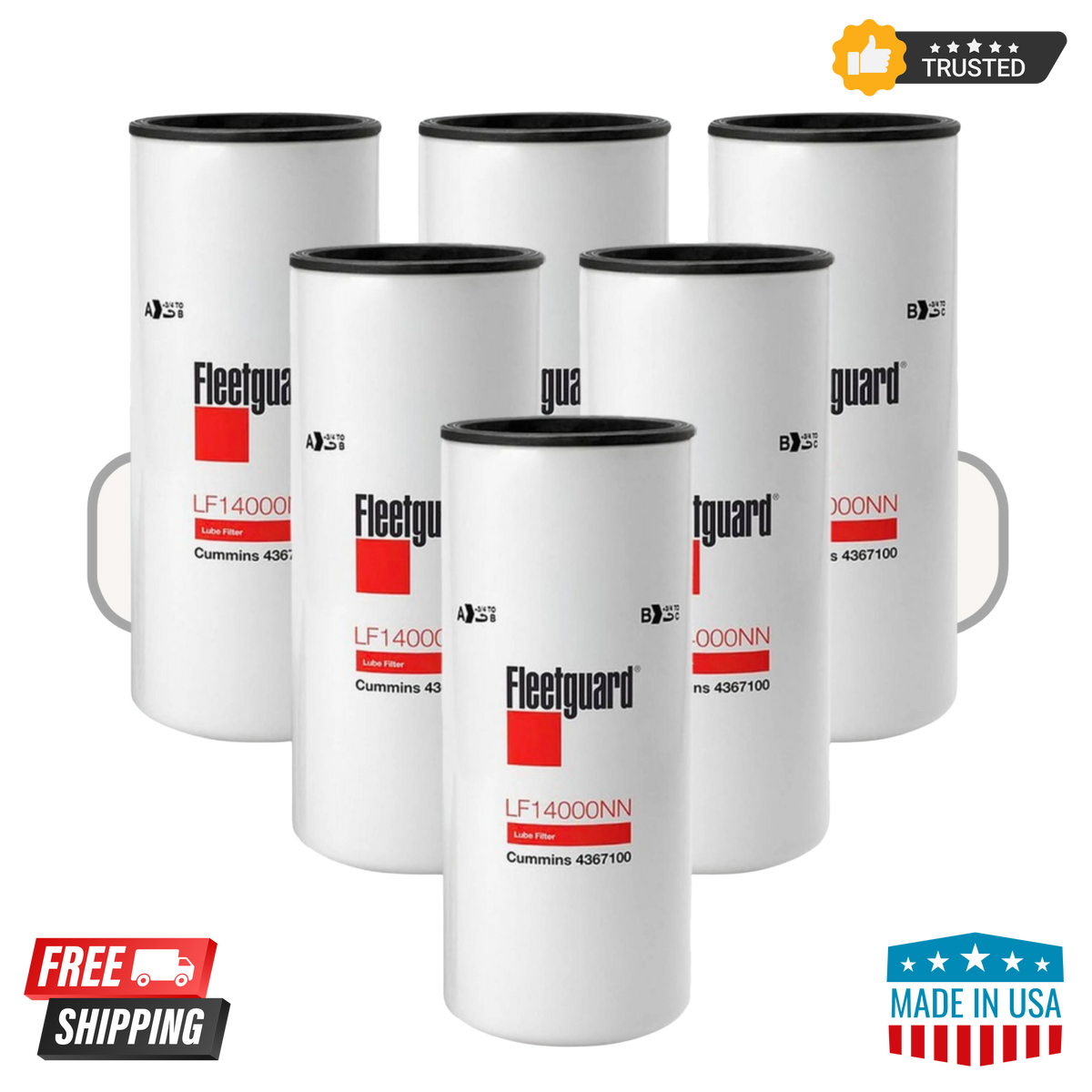 Fleetguard Oil Filter LF14000NN Cummins Filtration OEM quality Pack of 6