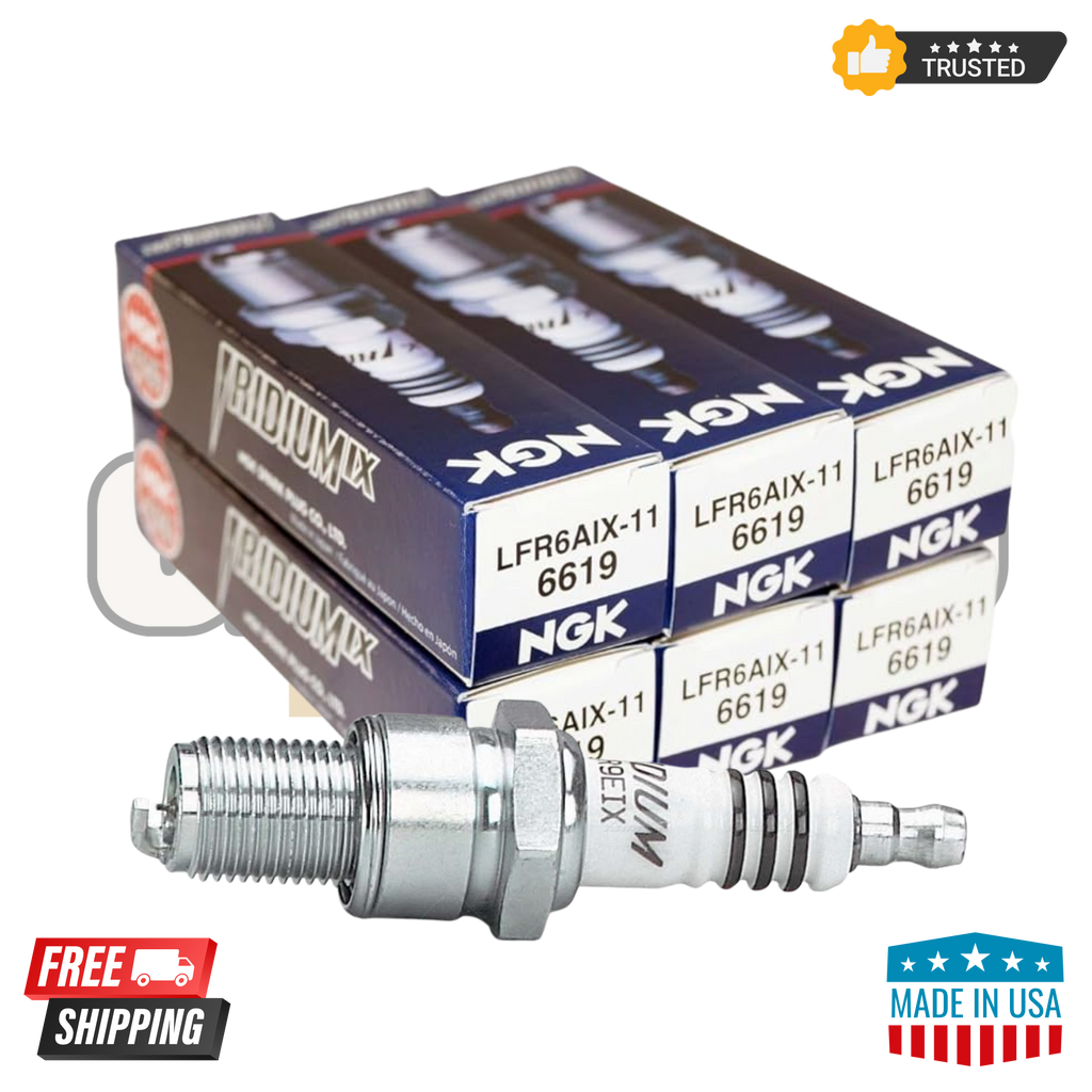 NGK LFR6AIX-11 6619 Iridium IX Spark Plugs – Pack of 6 | OEM Replacement