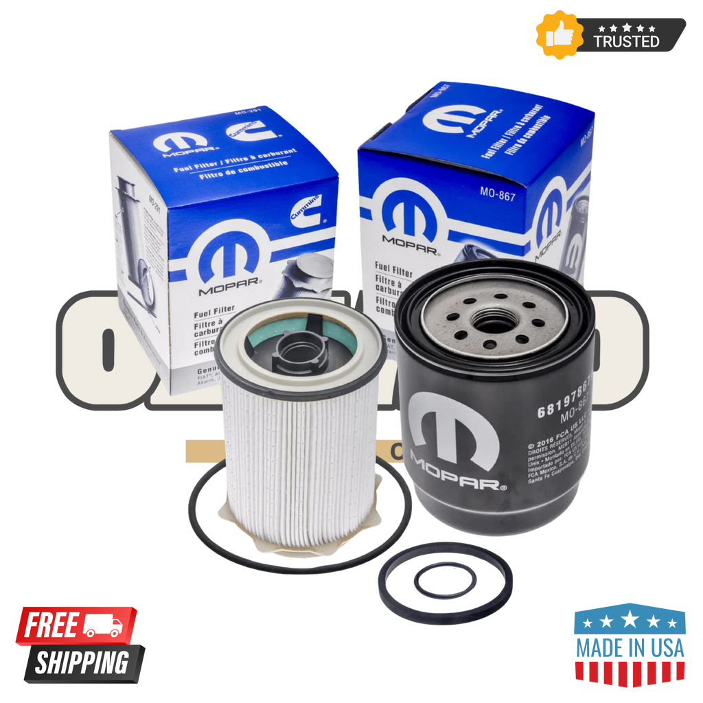 Mopar Oil Fuel Filter Set 68197867AB, 68157291AA (MO-867, MO-291) 6.7L Cummins for 2013-2018 Dodge Ram 2500-5500