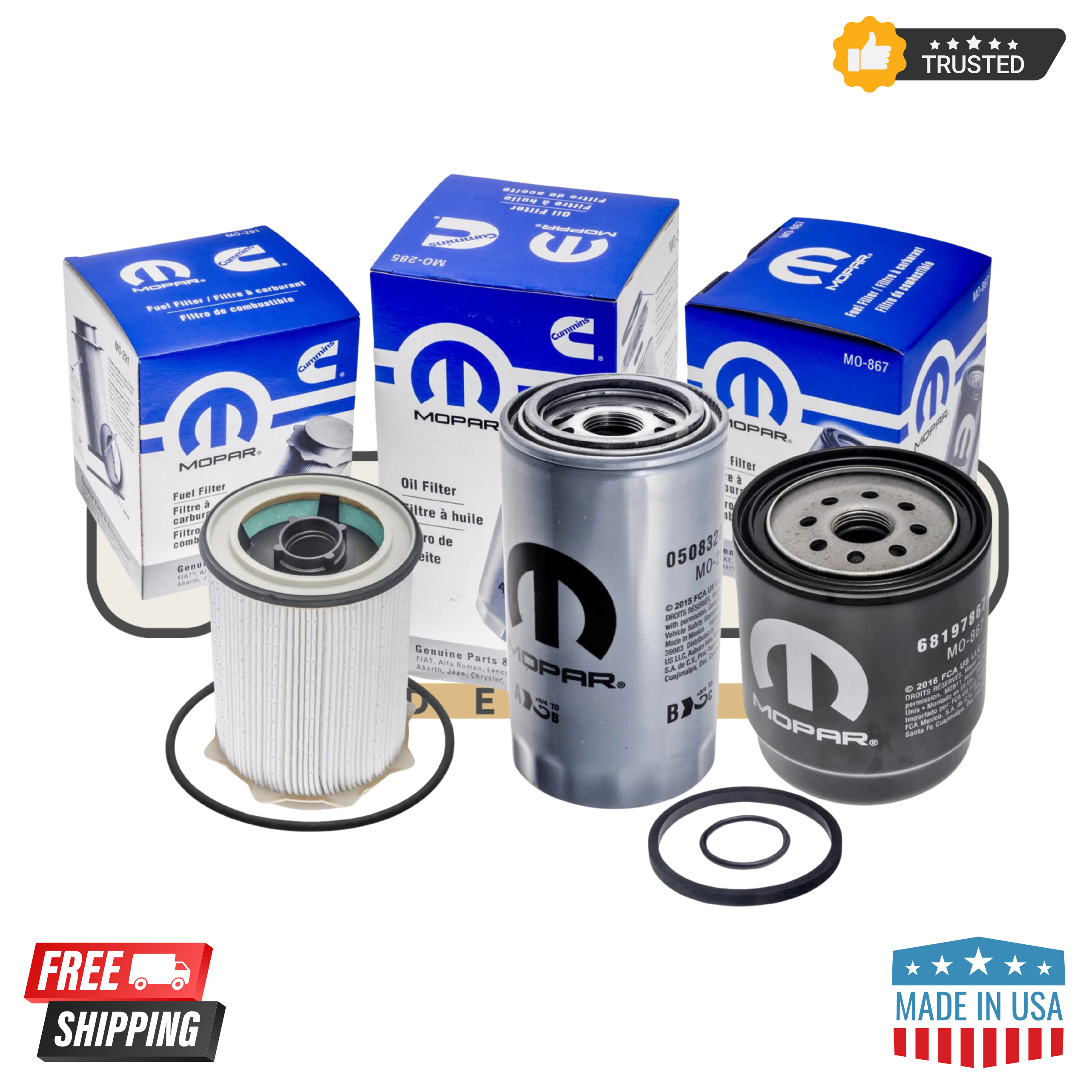 Mopar 2013-2018 Dodge RAM 2500-5500 6.7L Cummins Oil Fuel Filter Kit OEM