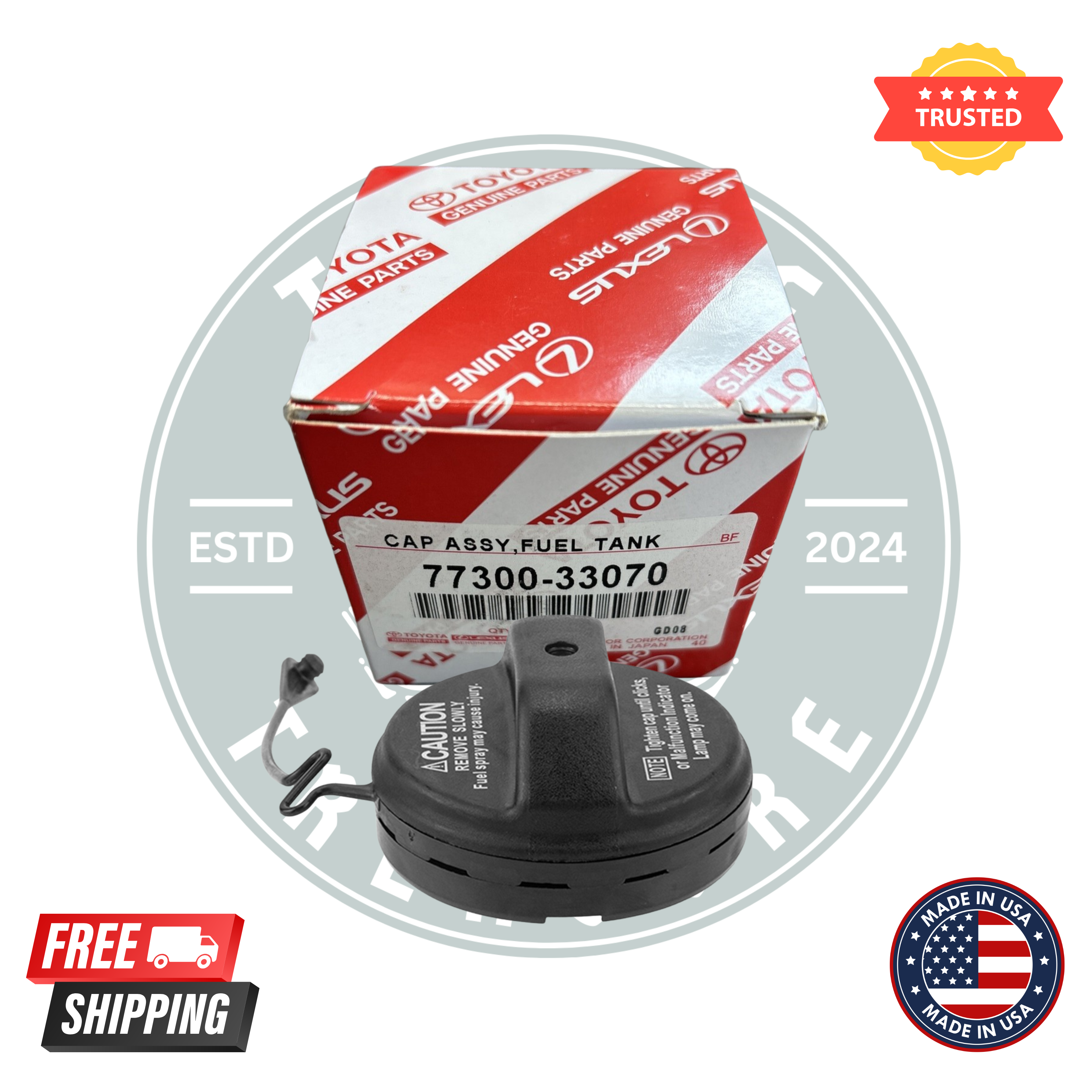 Toyota 77300-33070 Fuel Tank Cap – Gas Cap with Tether