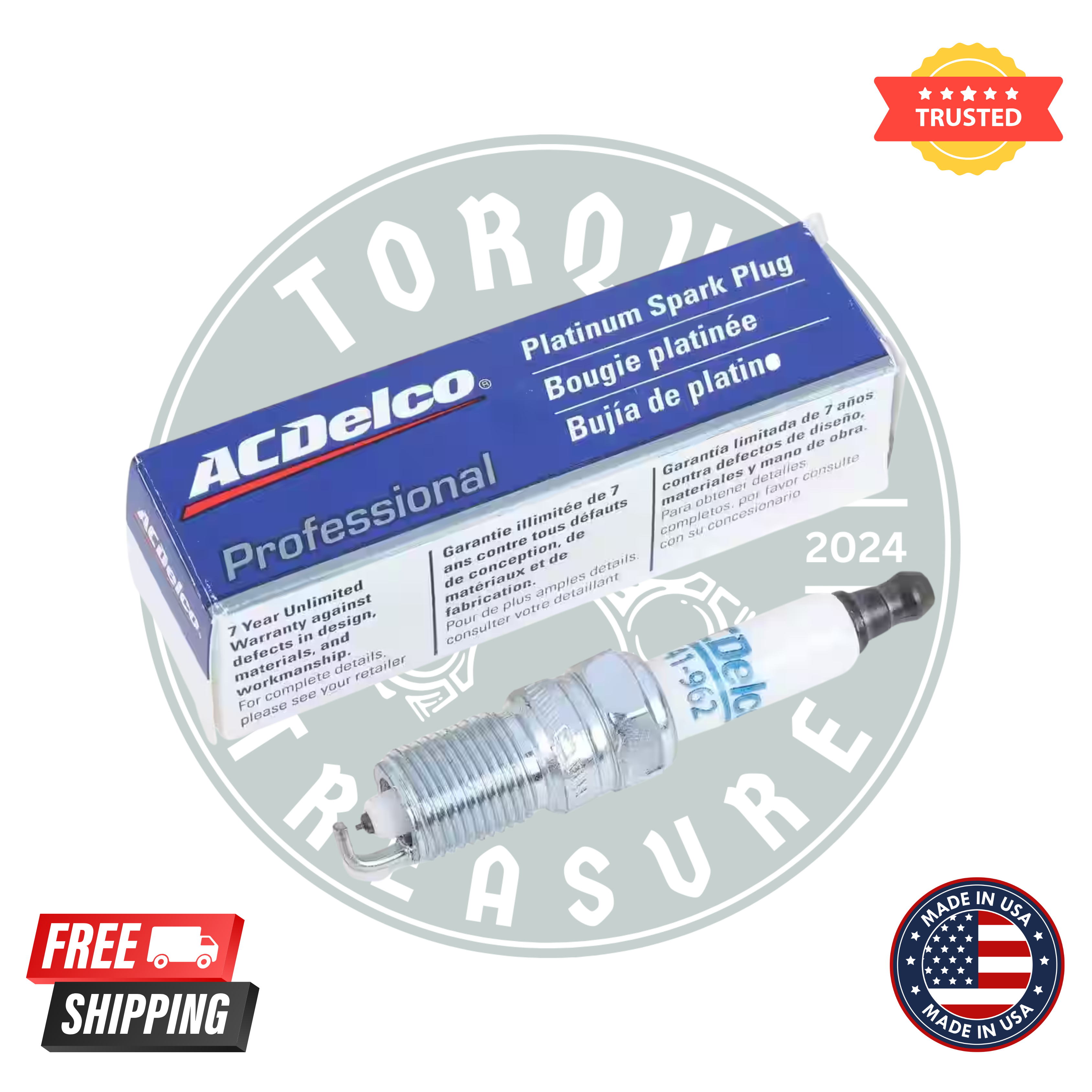 ACDelco 41-962 Professional Platinum plugs Spark Plugs – Pack of 8 for GM V8 Engines
