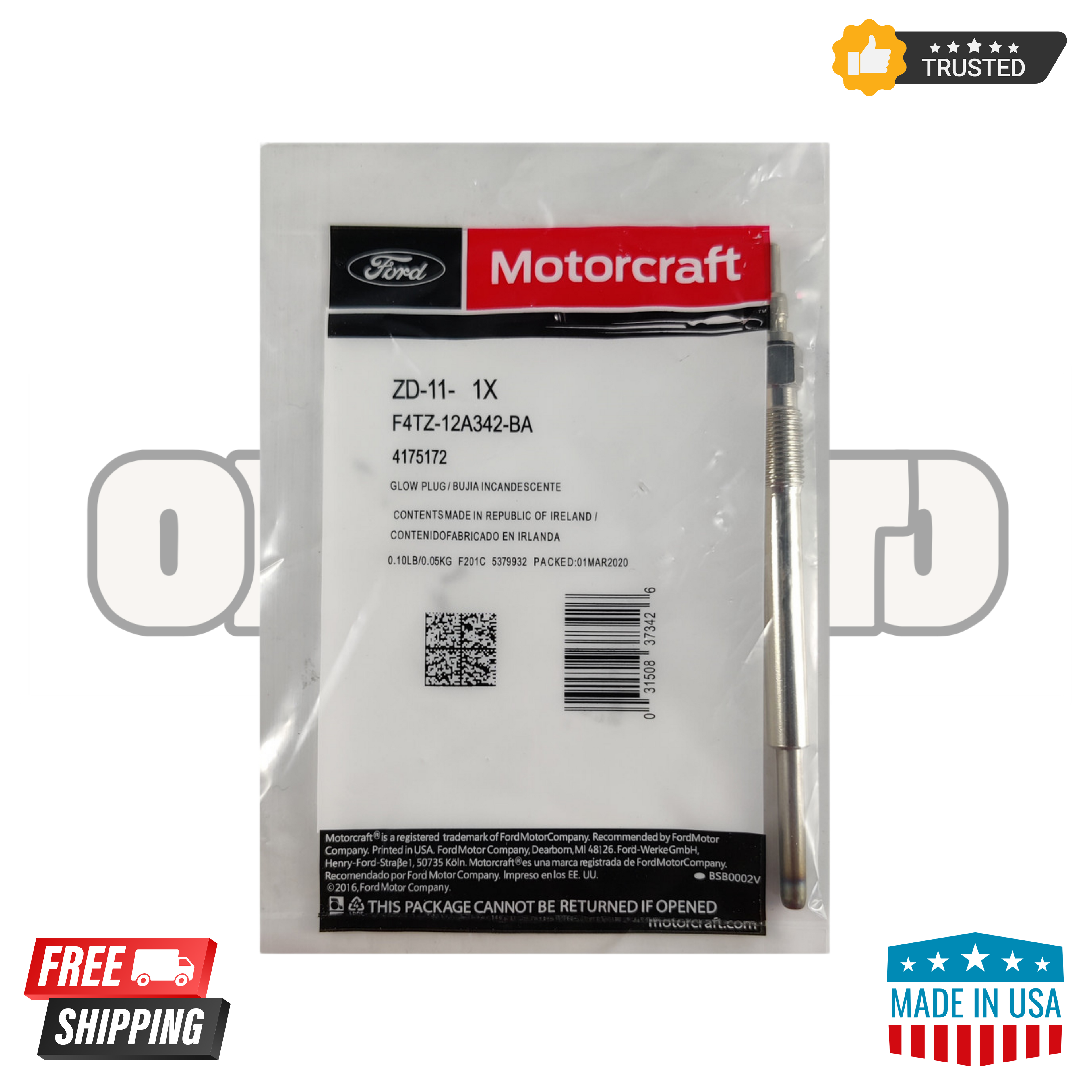 Motorcraft ZD-11 Diesel Glow Plugs – Pack of 8 | OEM Replacement for Ford Powerstroke